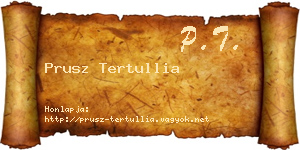 Prusz Tertullia névjegykártya